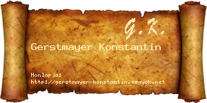 Gerstmayer Konstantin névjegykártya